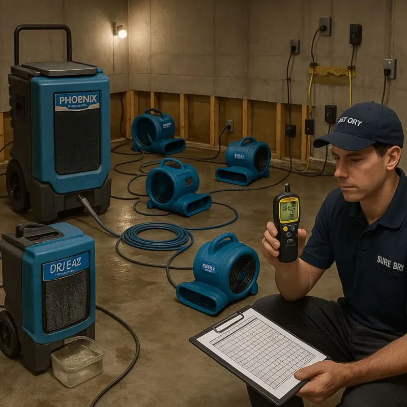 Structural Drying and Dehumidification process in Harrison, OH